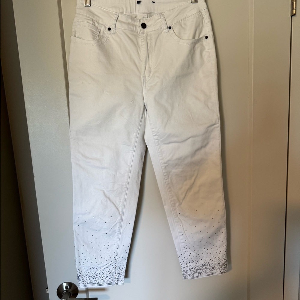 White Studded Ladies Capris